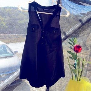 Rock & Republic black satin type material tank top. Size XS. Very cute